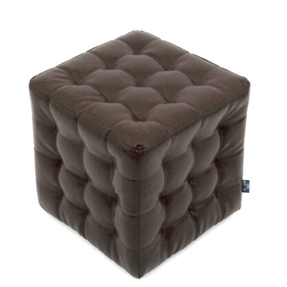 Taburet Bump, imitatie piele maro, 41x38x38 cm - imagine 2