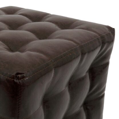 Taburet Bump, imitatie piele maro, 41x38x38 cm - imagine 4