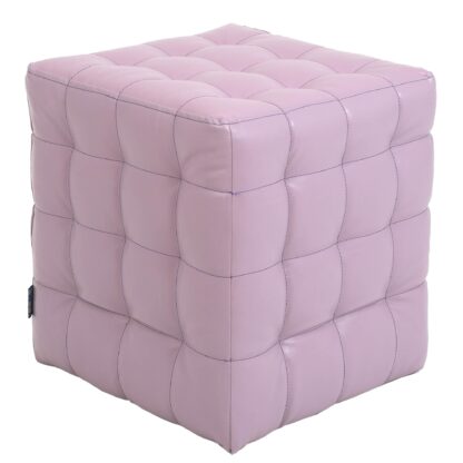 Taburet Bump, imitatie piele mov, 41x38x38 cm