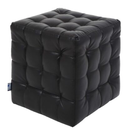 Taburet Bump, imitatie piele negru, 41x38x38 cm