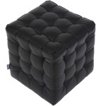 Taburet Bump, imitatie piele negru, 41x38x38 cm - imagine 5