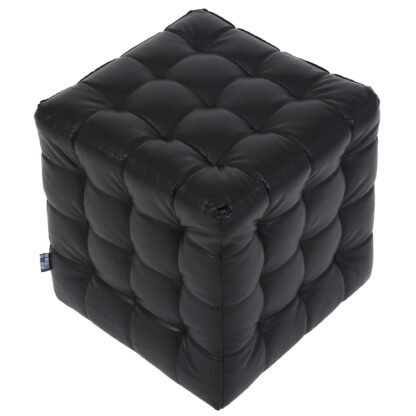 Taburet Bump, imitatie piele negru, 41x38x38 cm - imagine 5