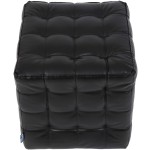 Taburet Bump, imitatie piele negru, 41x38x38 cm - imagine 3