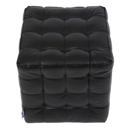 Taburet Bump, imitatie piele negru, 41x38x38 cm - imagine 3