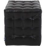 Taburet Bump, imitatie piele negru, 41x38x38 cm - imagine 2