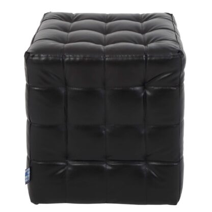 Taburet Bump, imitatie piele negru, 41x38x38 cm - imagine 2