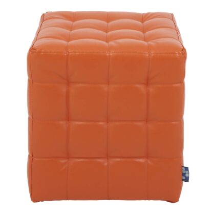 Taburet Bump, imitatie piele portocaliu, 41x38x38 cm - imagine 2