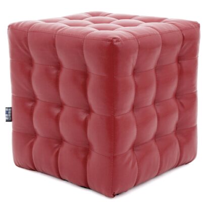 Taburet Bump, imitatie piele rosu, 41x38x38 cm