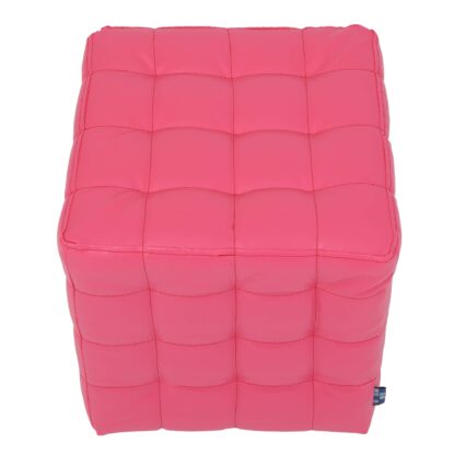 Taburet Bump, imitatie piele roz, 41x38x38 cm - imagine 4
