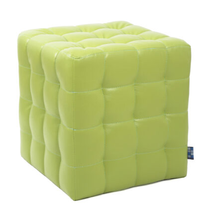 Taburet Bump, imitatie piele verde, 41x38x38 cm