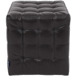 Taburet Bump, imitatie piele wenge, 41x38x38 cm - imagine 4
