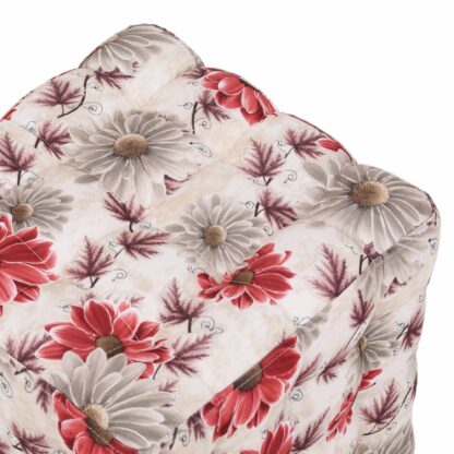 Taburet Bump Print Floral, stofa rosu, 41x38x38 cm - imagine 5