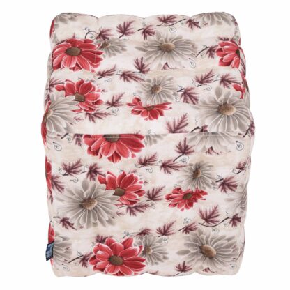 Taburet Bump Print Floral, stofa rosu, 41x38x38 cm - imagine 3