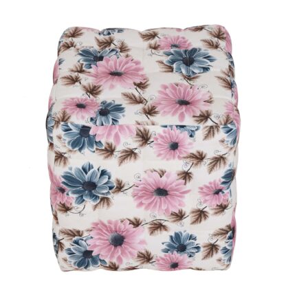 Taburet Bump Print Floral, stofa turcoaz, 41x38x38 cm - imagine 2