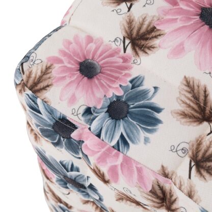 Taburet Bump Print Floral, stofa turcoaz, 41x38x38 cm - imagine 4