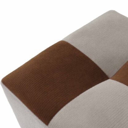 Taburet Cool, crem/maro, stofa, 36x35x35 cm - imagine 4