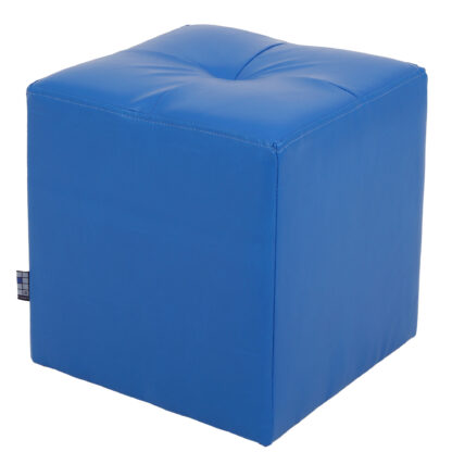 Taburet Cool, albastru, piele ecologica, 36x35x35 cm