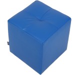 Taburet Cool, albastru, piele ecologica, 36x35x35 cm - imagine 2