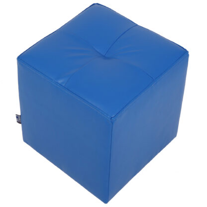 Taburet Cool, albastru, piele ecologica, 36x35x35 cm - imagine 2