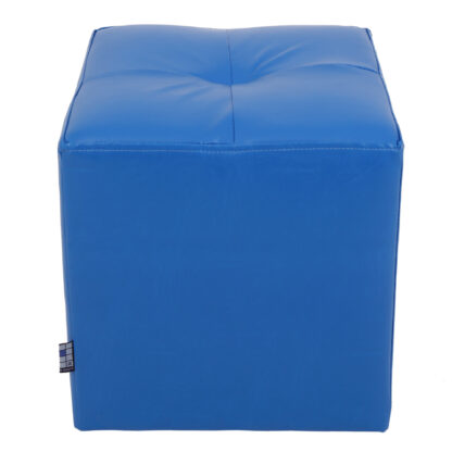Taburet Cool, albastru, piele ecologica, 36x35x35 cm - imagine 3