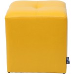 Taburet Cool, galben, piele ecologica, 36x35x35 cm - imagine 3