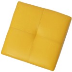 Taburet Cool, galben, piele ecologica, 36x35x35 cm - imagine 2