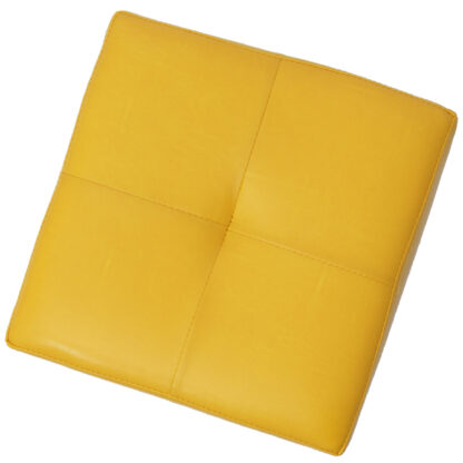 Taburet Cool, galben, piele ecologica, 36x35x35 cm - imagine 2