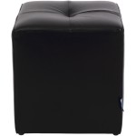 Taburet Cool, negru, piele ecologica, 36x35x35 cm - imagine 3