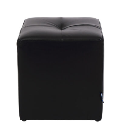 Taburet Cool, negru, piele ecologica, 36x35x35 cm - imagine 3