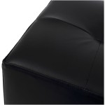 Taburet Cool, negru, piele ecologica, 36x35x35 cm - imagine 4