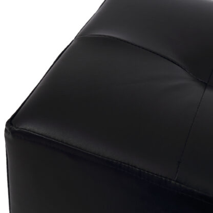 Taburet Cool, negru, piele ecologica, 36x35x35 cm - imagine 4