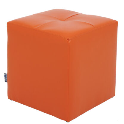 Taburet Cool, portocaliu, piele ecologica, 36x35x35 cm - imagine 2