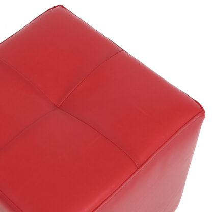 Taburet Cool, rosu, piele ecologica, 36 x 35 x 35 cm - imagine 2