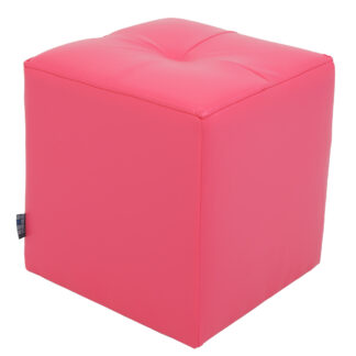 Taburet Cool, roz, piele ecologica, 36x35x35 cm