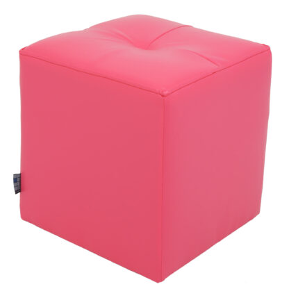 Taburet Cool, roz, piele ecologica, 36x35x35 cm