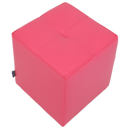 Taburet Cool, roz, piele ecologica, 36x35x35 cm - imagine 2