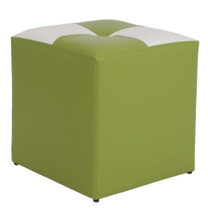 Taburet Cool, verde/alb, piele ecologica, 36x35x35 cm - imagine 3