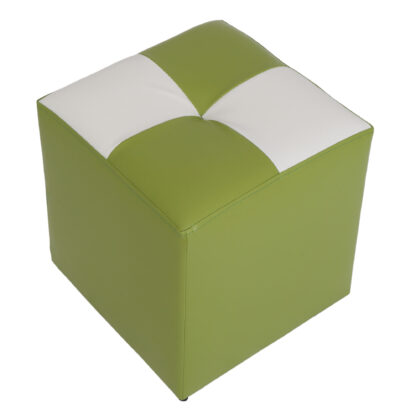 Taburet Cool, verde/alb, piele ecologica, 36x35x35 cm - imagine 4
