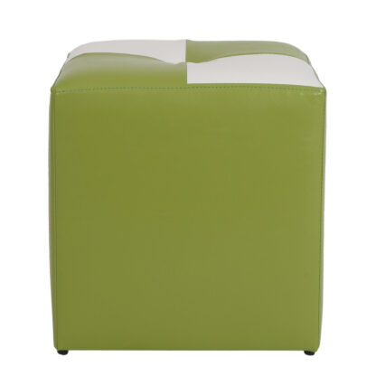 Taburet Cool, verde/alb, piele ecologica, 36x35x35 cm - imagine 5