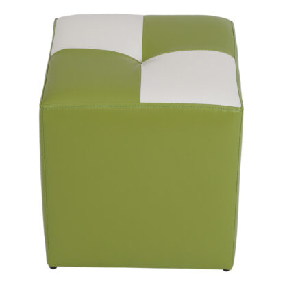 Taburet Cool, verde/alb, piele ecologica, 36x35x35 cm - imagine 2