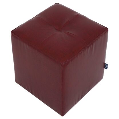 Taburet Cool, visiniu, piele ecologica, 36x35x35 cm - imagine 2