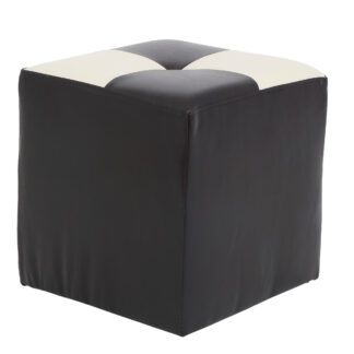 Taburet Cool, wenge/crem, piele ecologica, 36x35x35 cm