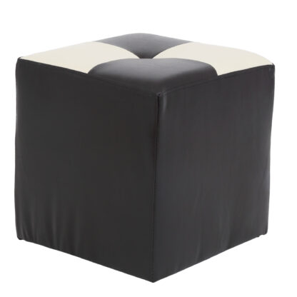 Taburet Cool, wenge/crem, piele ecologica, 36x35x35 cm