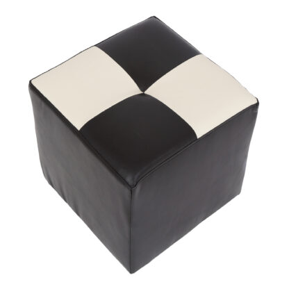 Taburet Cool, wenge/crem, piele ecologica, 36x35x35 cm - imagine 2