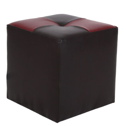 Taburet Cool, wenge/visiniu, piele ecologica, 36x35x35 cm