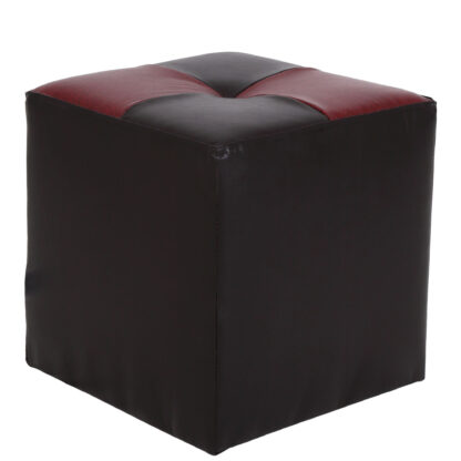 Taburet Cool, wenge/visiniu, piele ecologica, 36x35x35 cm - imagine 3