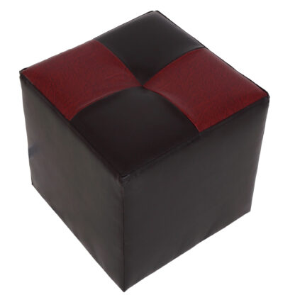Taburet Cool, wenge/visiniu, piele ecologica, 36x35x35 cm - imagine 4