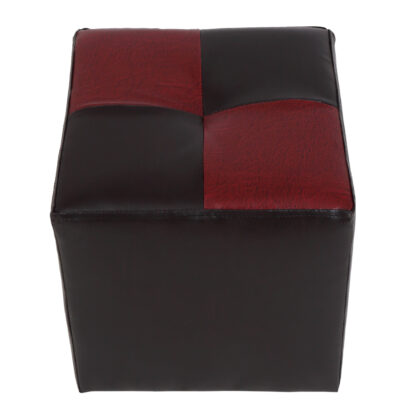 Taburet Cool, wenge/visiniu, piele ecologica, 36x35x35 cm - imagine 5