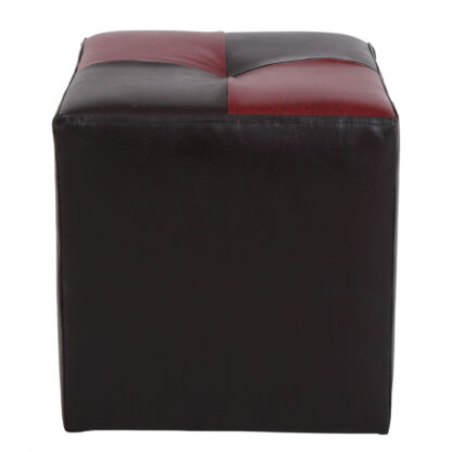 Taburet Cool, wenge/visiniu, piele ecologica, 36x35x35 cm - imagine 6