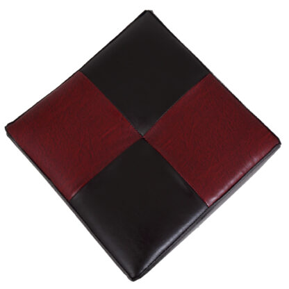 Taburet Cool, wenge/visiniu, piele ecologica, 36x35x35 cm - imagine 2